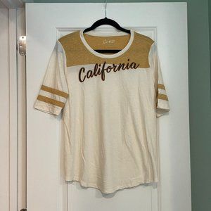Lucky Brand California Script Ringer Tee Large